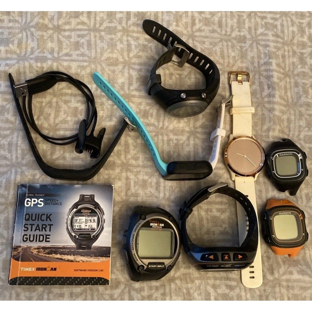 10 Garmin and Timex Ironman Smartwatches Lot